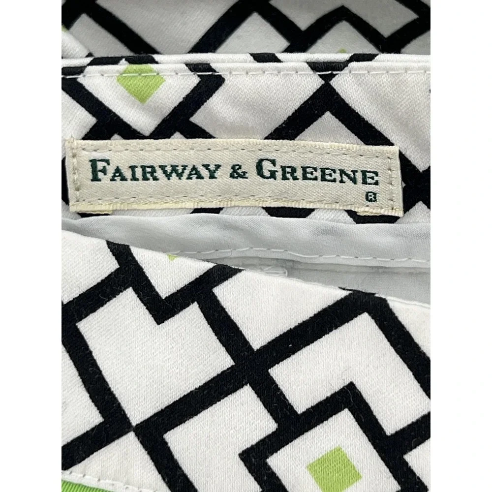 Fairway & Greene Skort Womens 6 White Geometric Print Golf A-Line Lined‎ Pockets